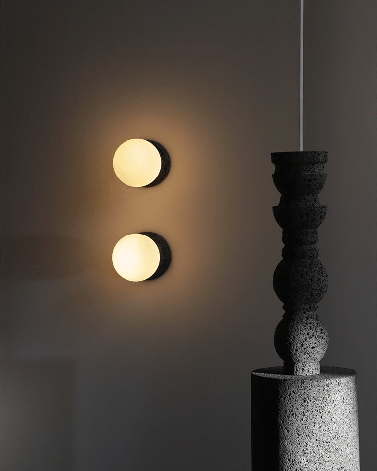 Lámpara colgante WOMO con globo de cristal blanco y negro - WM2086