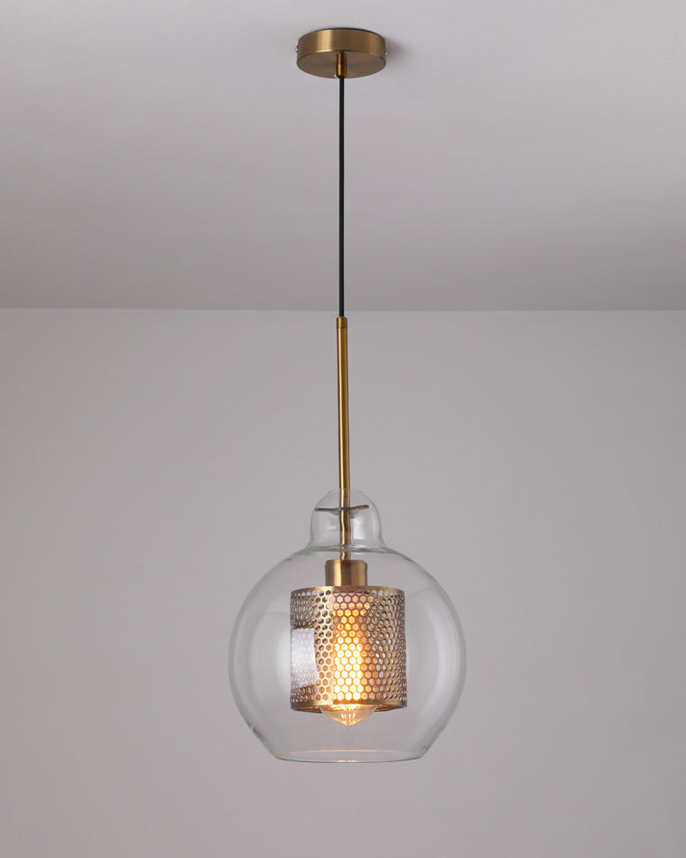 Lámpara colgante redonda/cilíndrica de cristal WOMO elegante - WM2095
