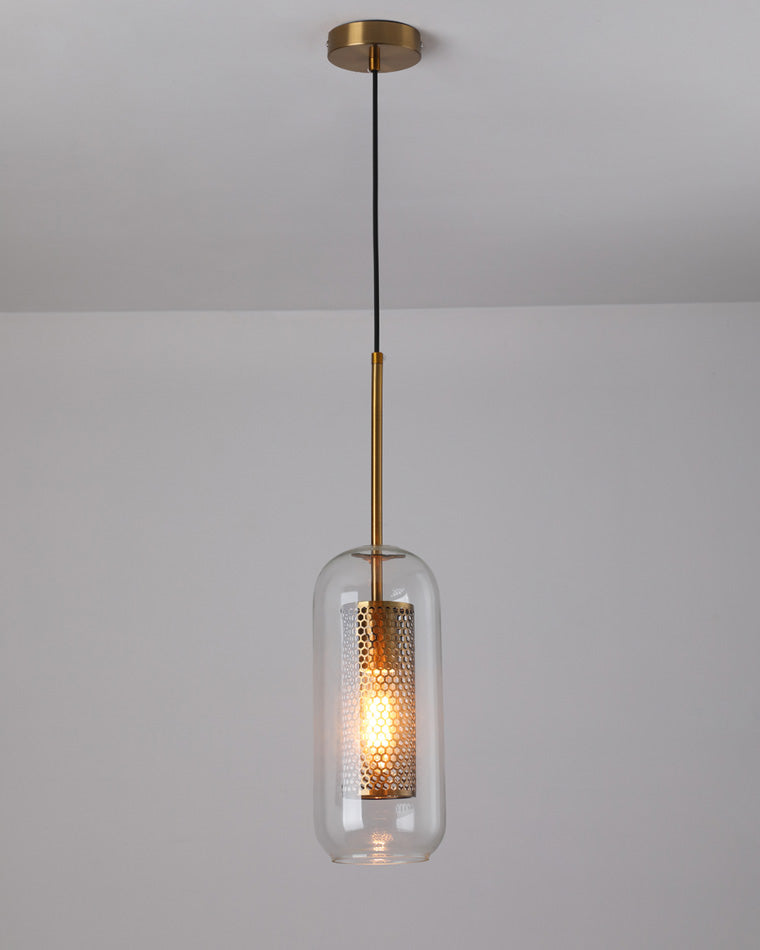 Lámpara colgante redonda/cilíndrica de cristal WOMO elegante - WM2095