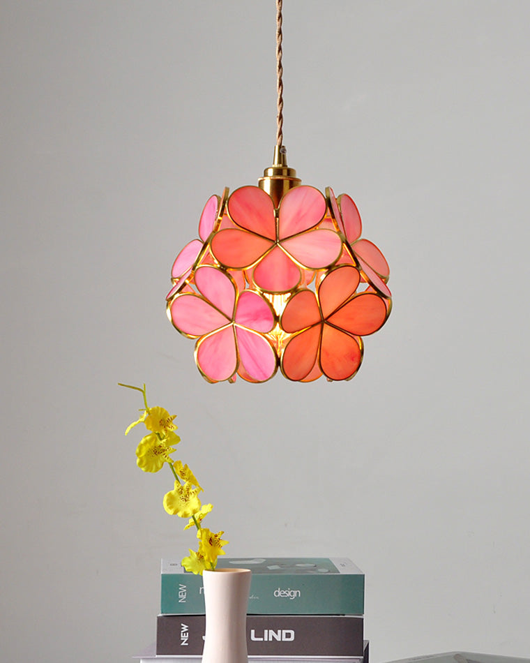 WOMO Lámparas Colgantes de Vitral con Cerezo en Flor -WM2100