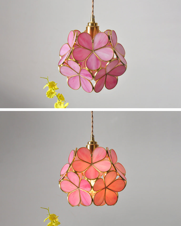 WOMO Lámparas Colgantes de Vitral con Cerezo en Flor -WM2100
