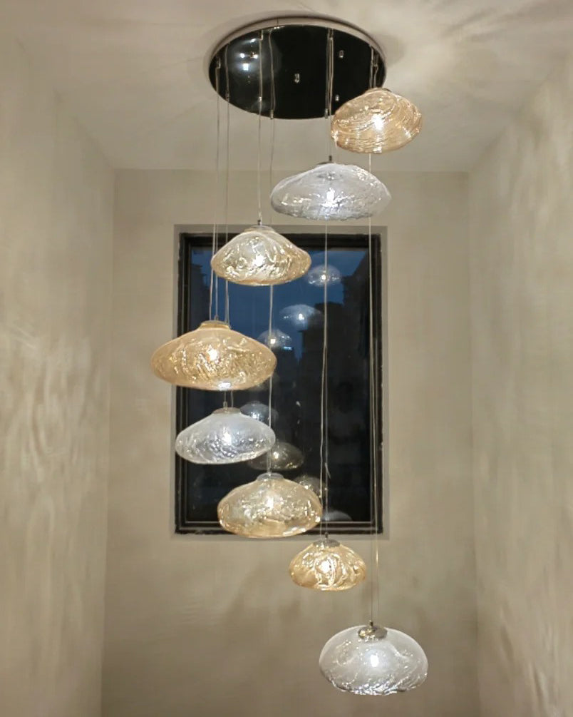 Lámpara colgante de cristal soplado en cascada WOMO-WM2101b