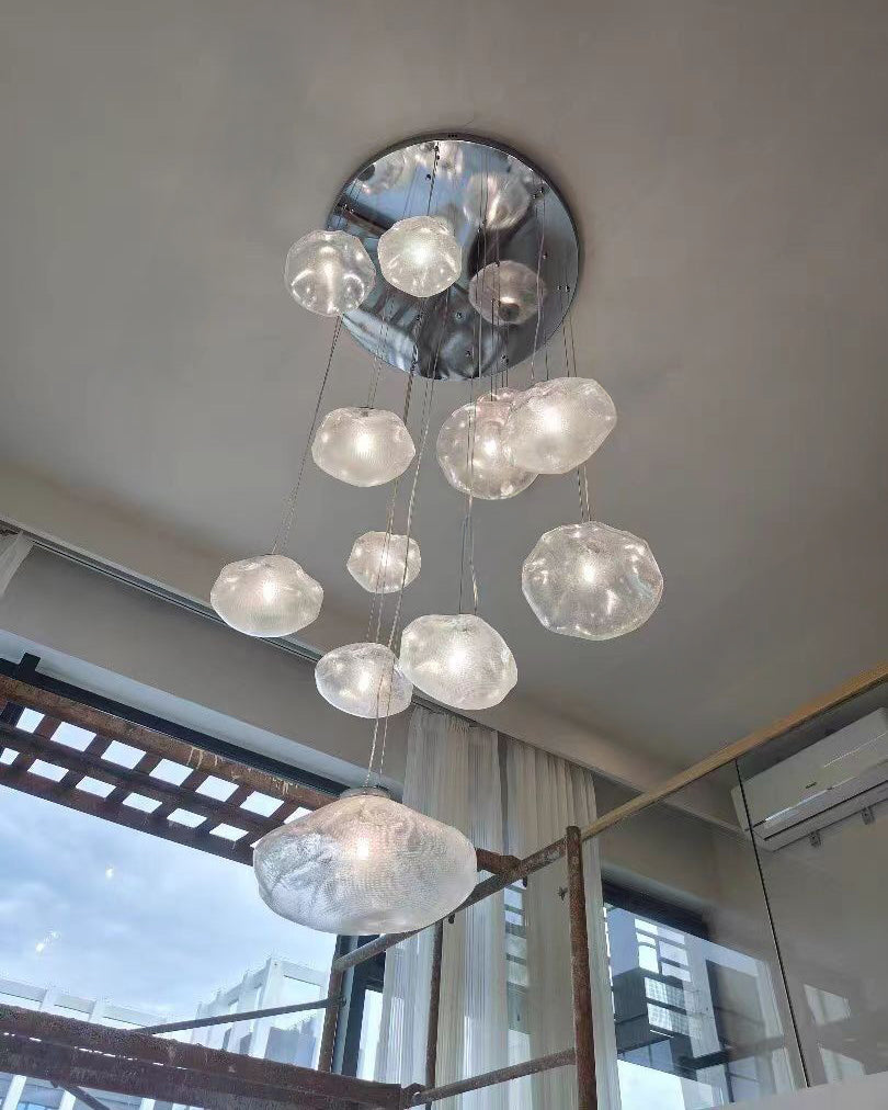 Lámpara colgante de cristal soplado en cascada WOMO-WM2101b