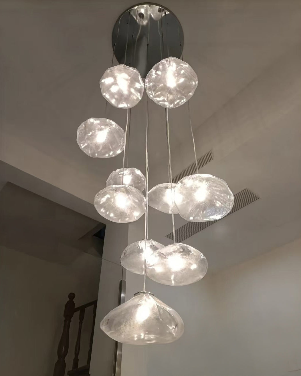 Lámpara colgante de cristal soplado en cascada WOMO-WM2101b