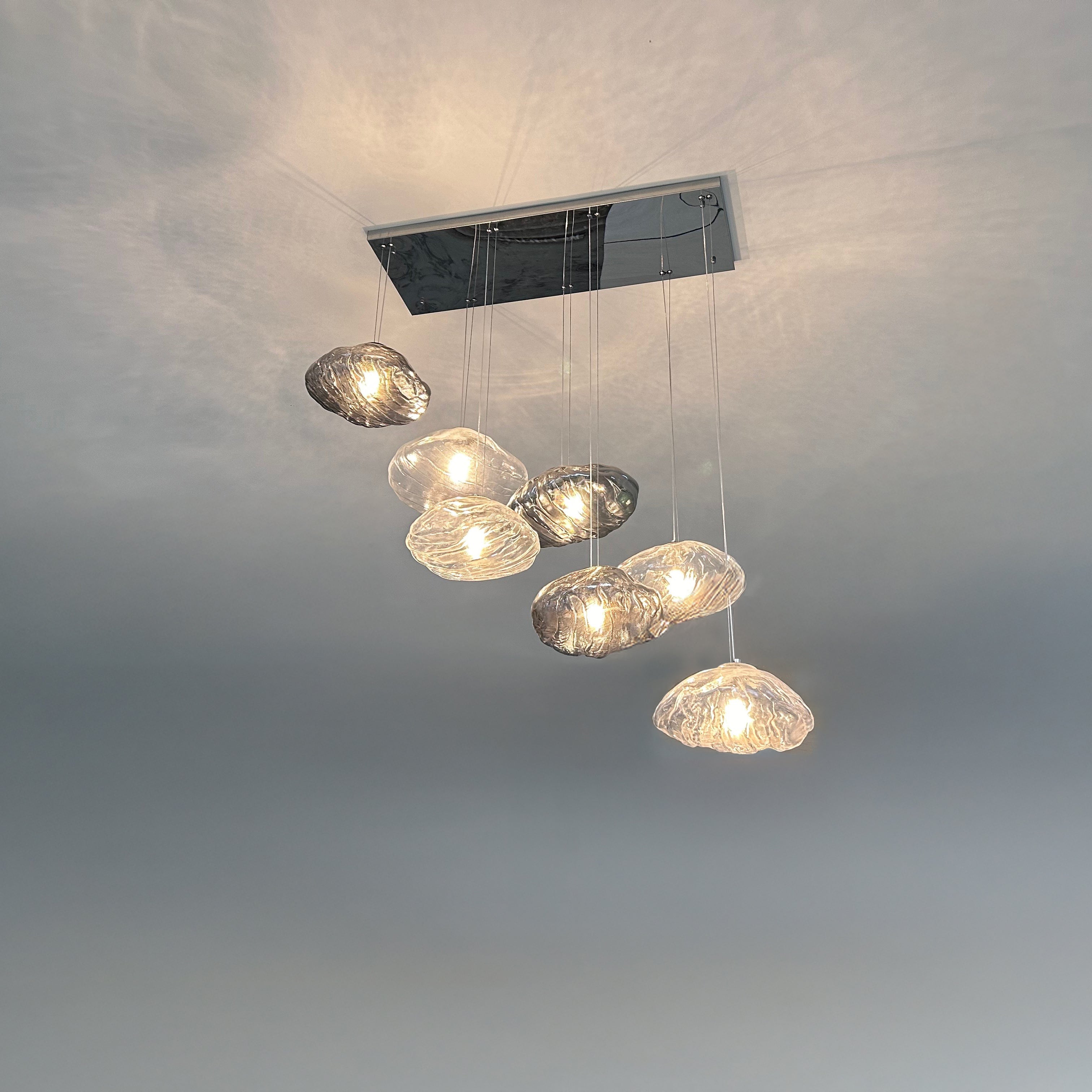 Lámpara colgante de cristal soplado en cascada WOMO-WM2101b