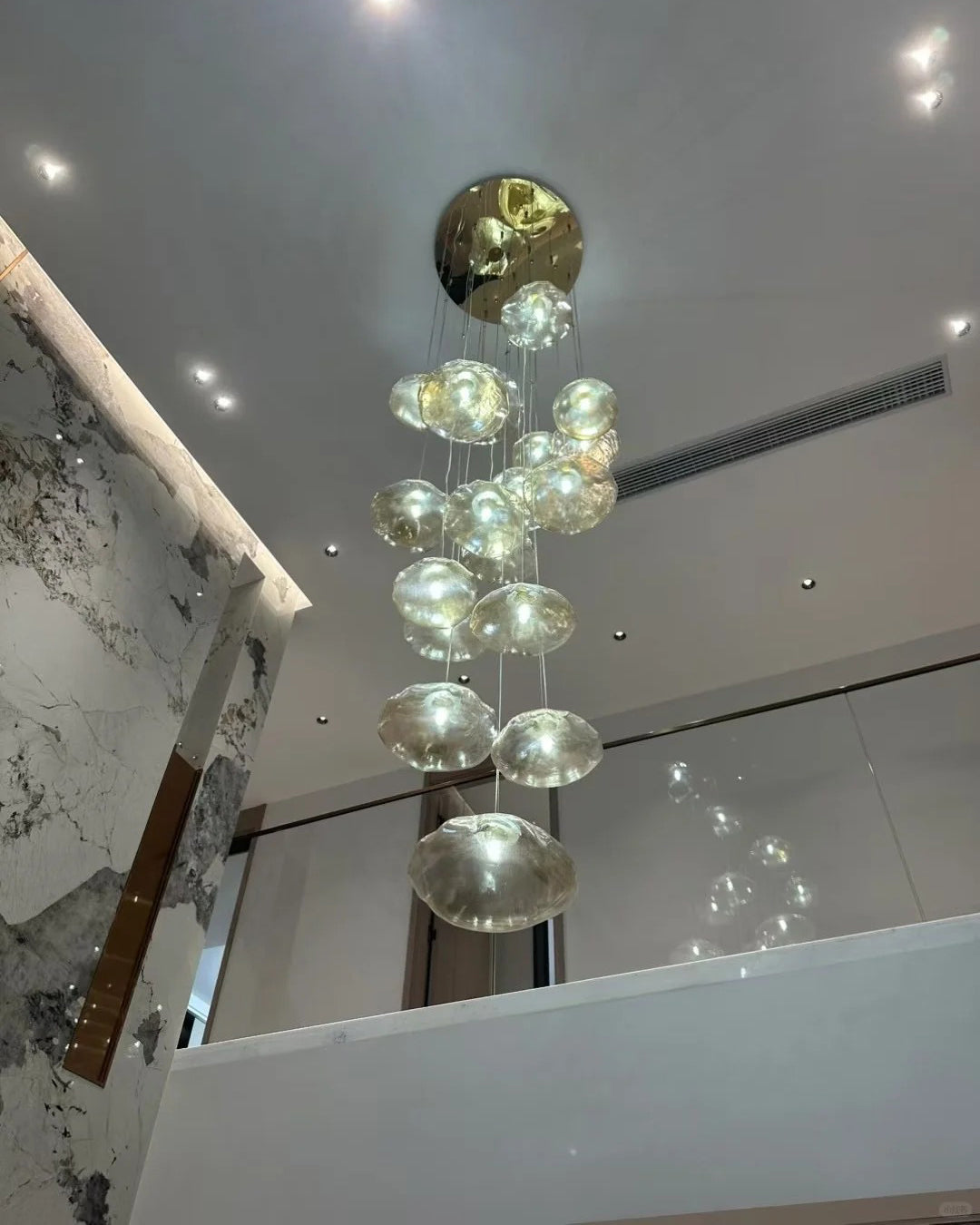 Lámpara colgante de cristal soplado en cascada WOMO-WM2101b