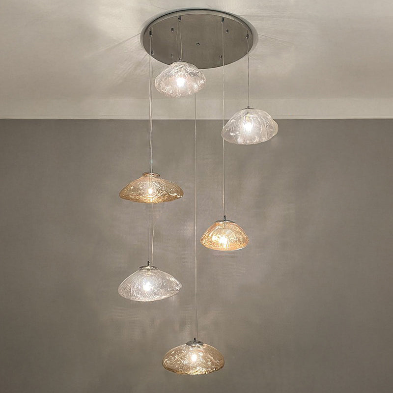 Lámpara colgante de cristal soplado en cascada WOMO-WM2101b