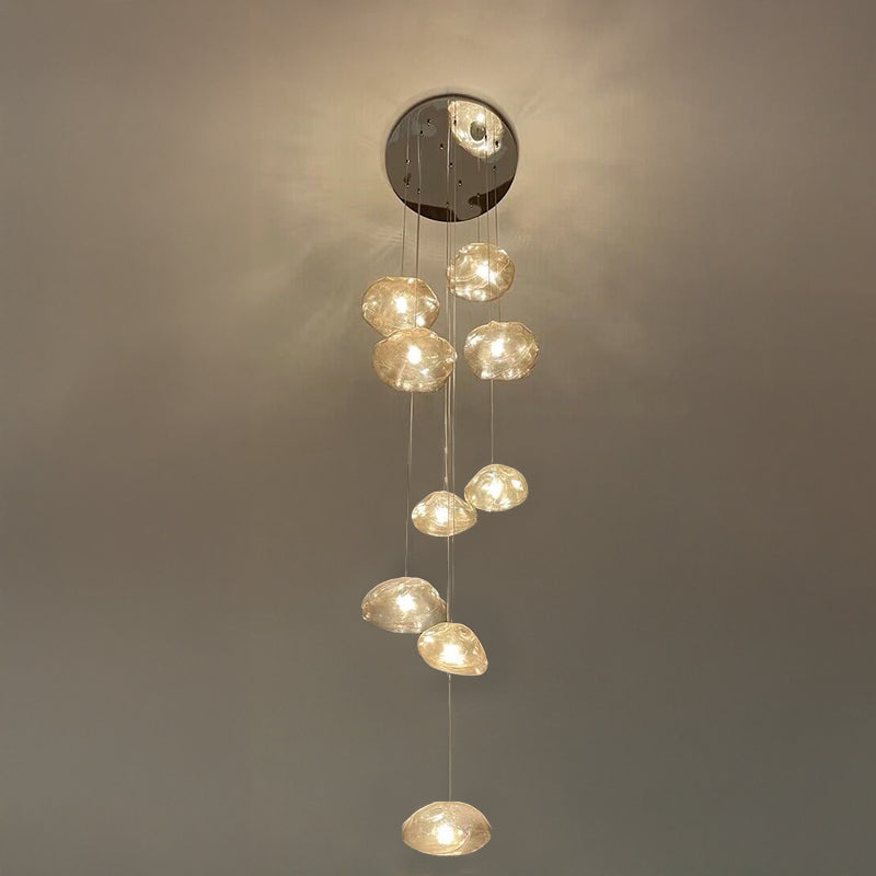 Lámpara colgante de cristal soplado en cascada WOMO-WM2101b