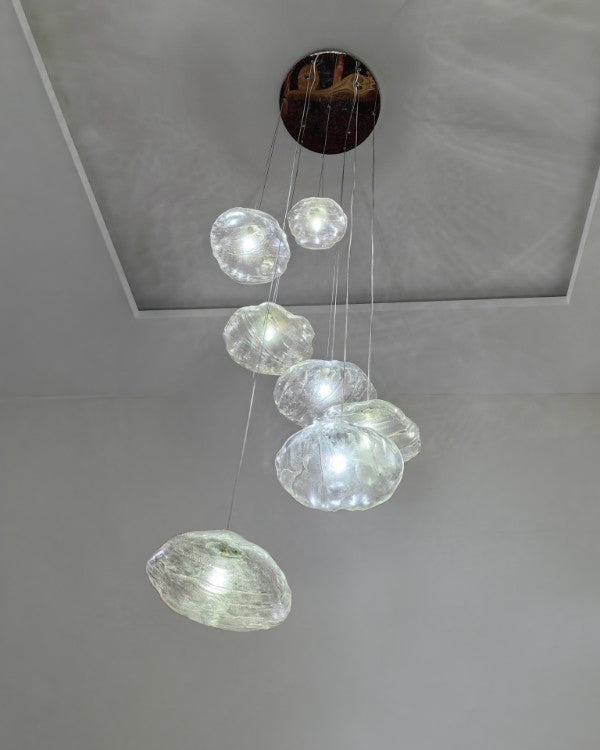 Lámpara colgante de cristal soplado en cascada WOMO-WM2101b