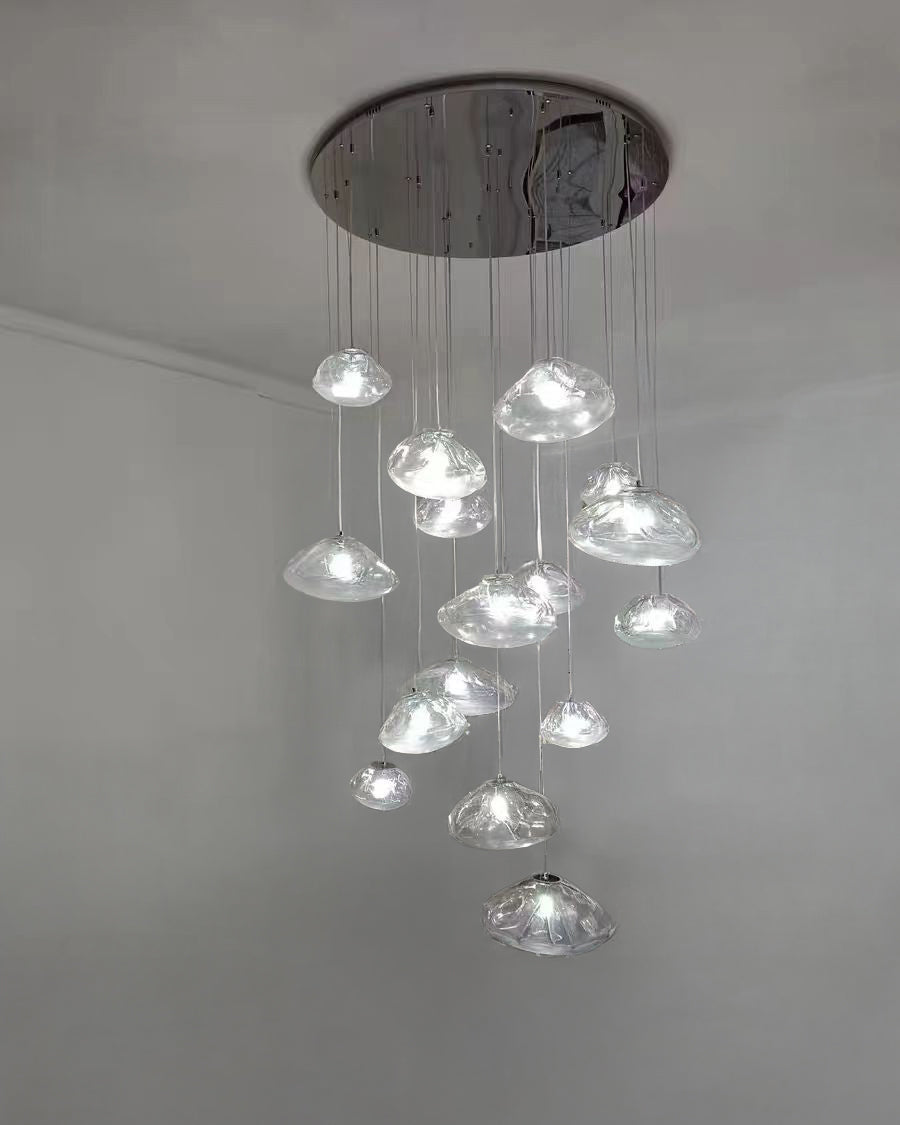 Lámpara colgante de cristal soplado en cascada WOMO-WM2101b