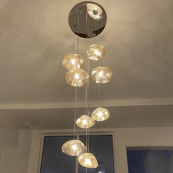 Lámpara colgante de cristal soplado en cascada WOMO-WM2101b