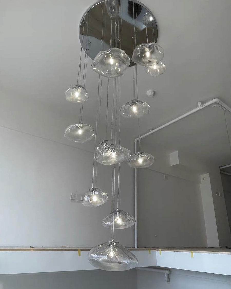 Lámpara colgante de cristal soplado en cascada WOMO-WM2101b
