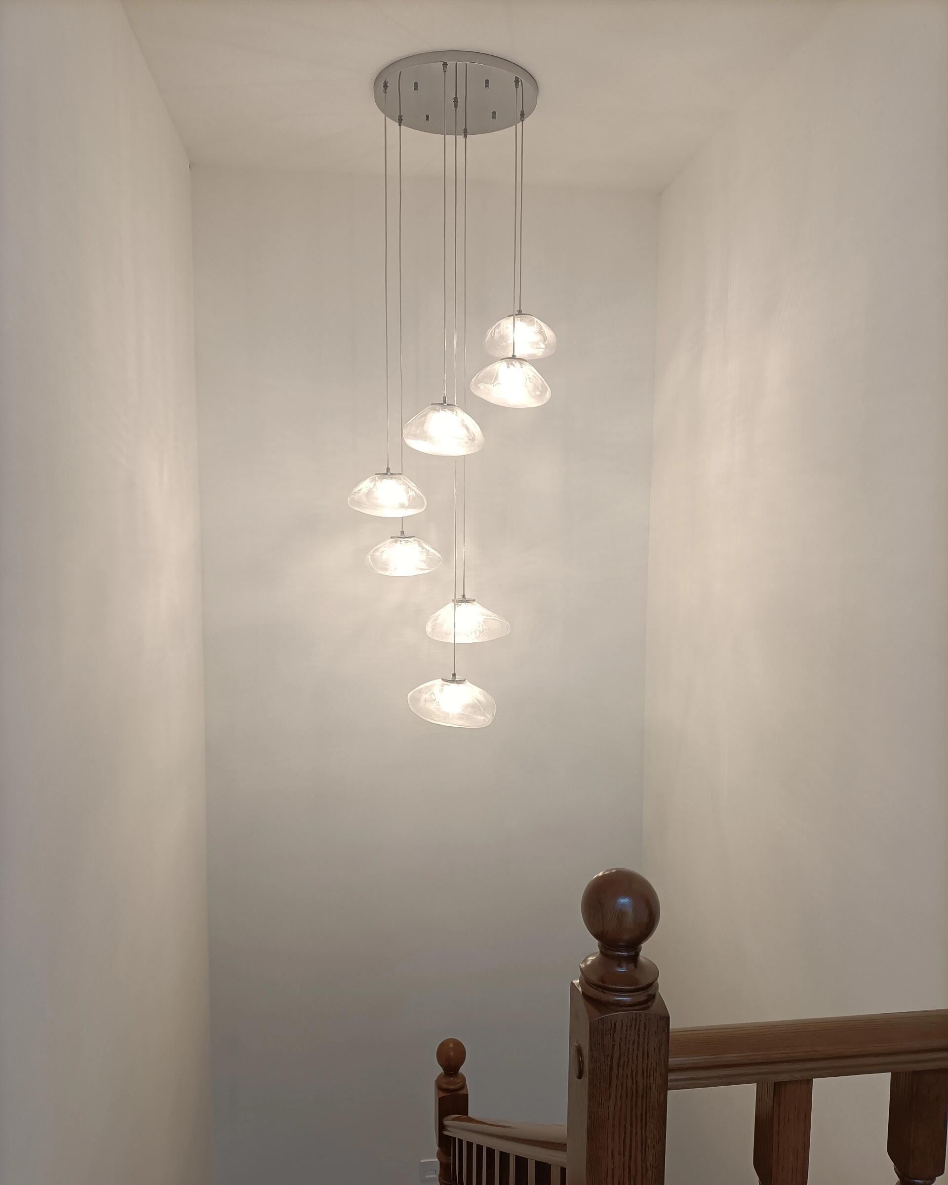 Lámpara colgante de cristal soplado en cascada WOMO-WM2101b