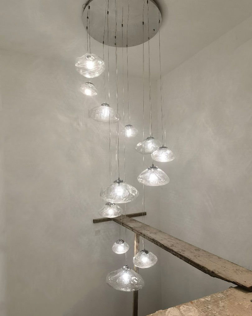 Lámpara colgante de cristal soplado en cascada WOMO-WM2101b