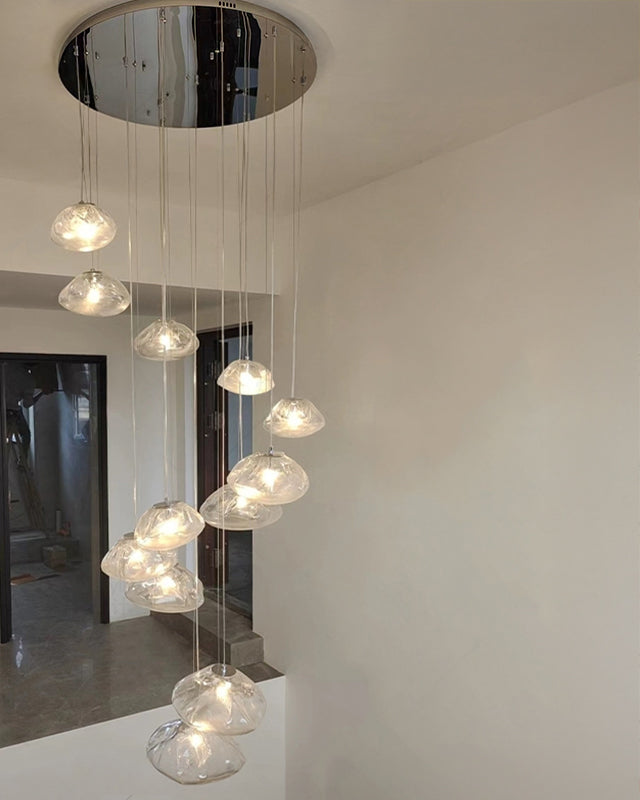 Lámpara colgante de cristal soplado en cascada WOMO-WM2101b