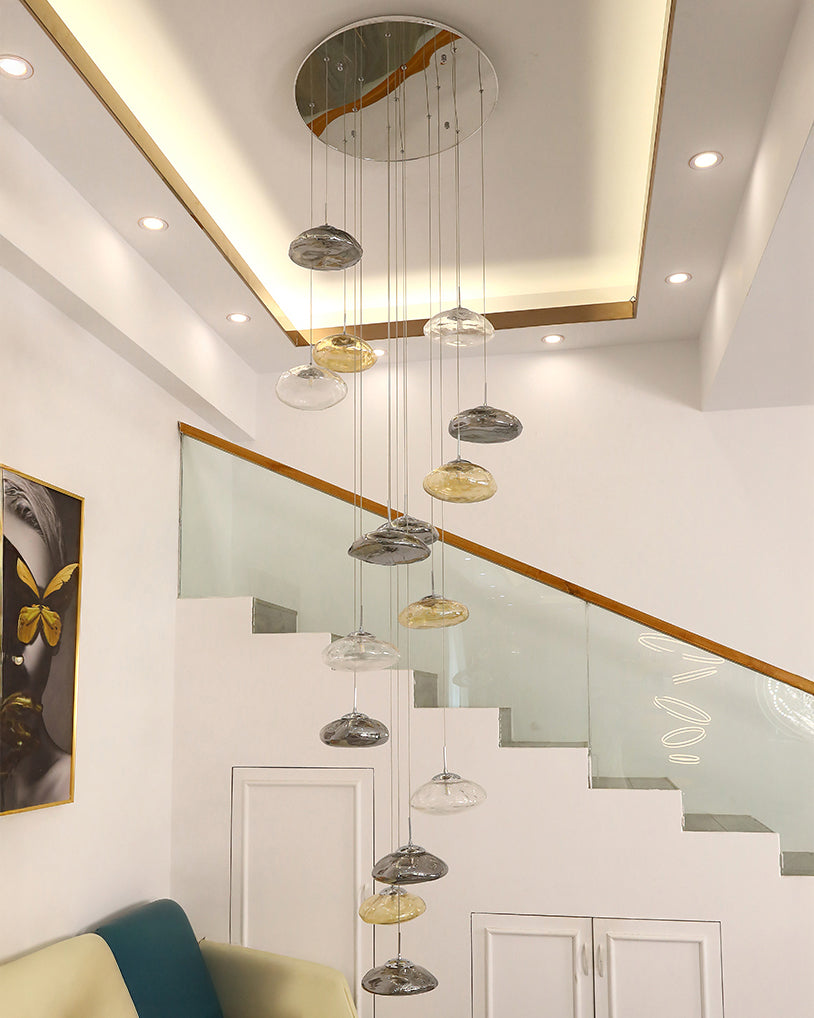 Lámpara colgante de cristal soplado en cascada WOMO-WM2101b
