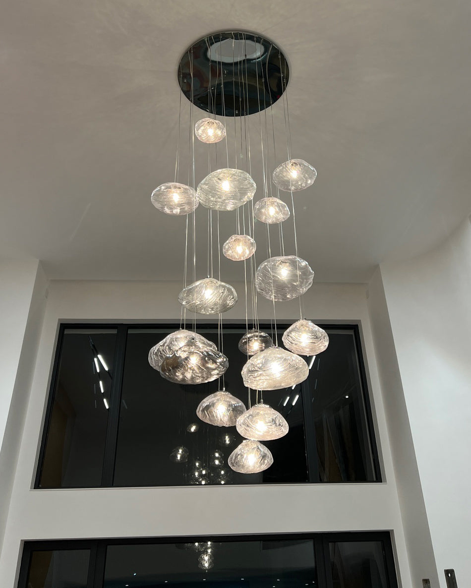 Lámpara colgante de cristal soplado en cascada WOMO-WM2101b