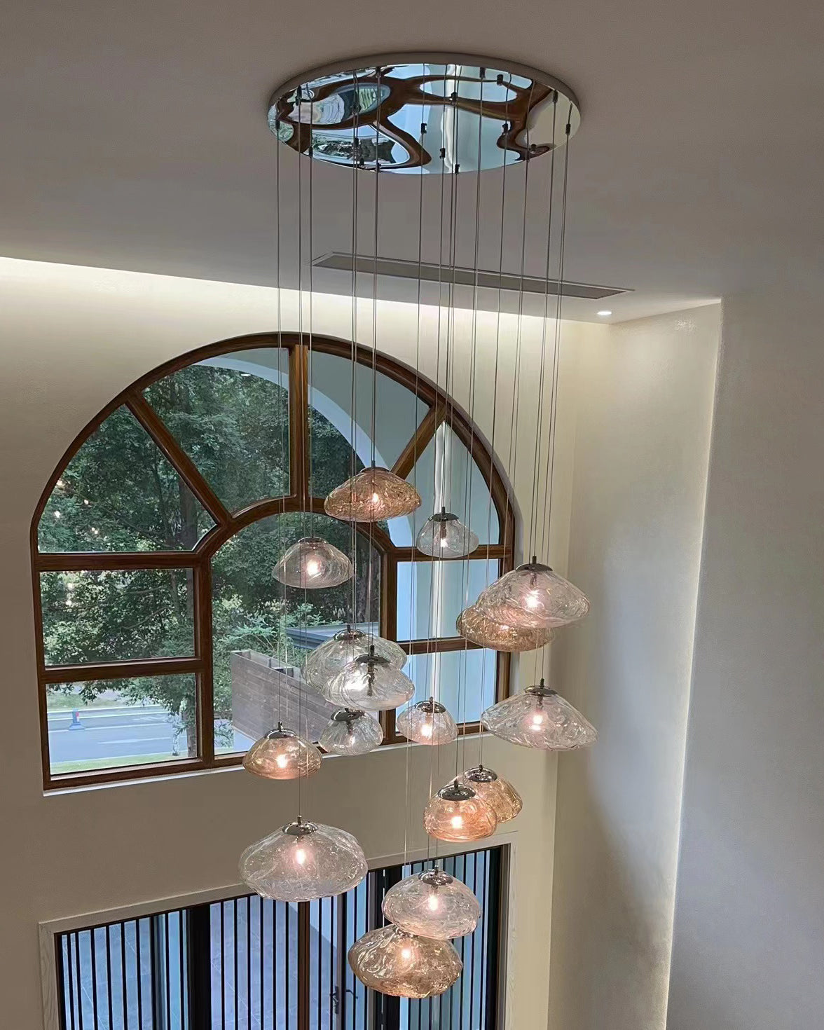 Lámpara colgante de cristal soplado en cascada WOMO-WM2101b