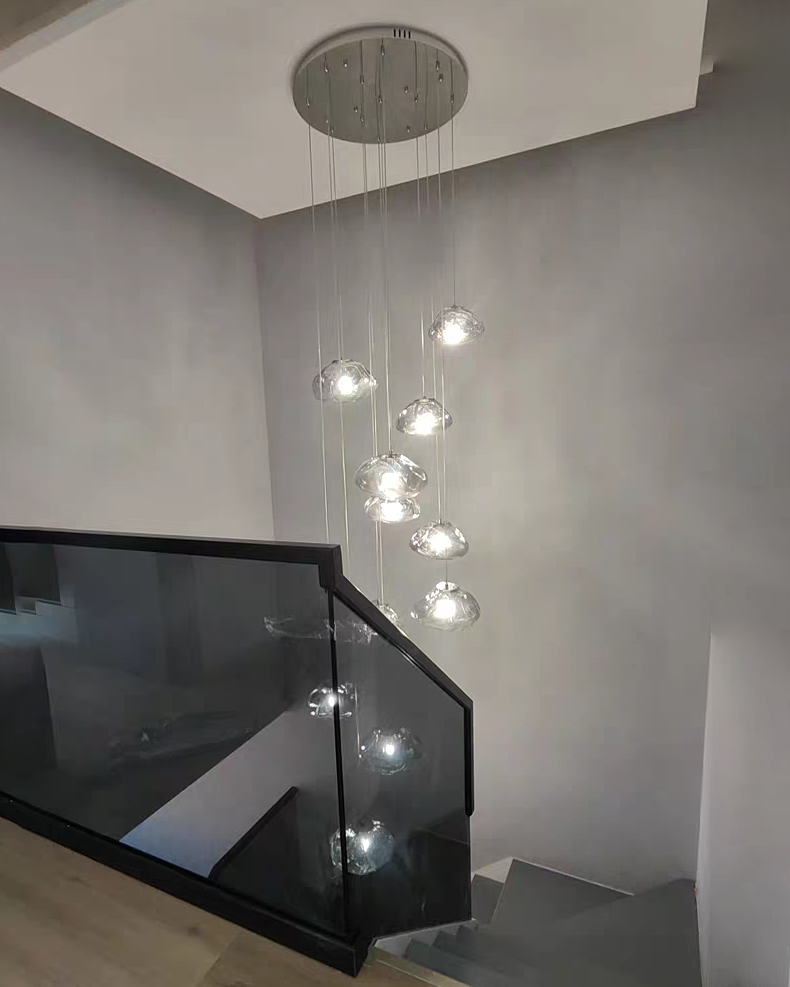 Lámpara colgante de cristal soplado en cascada WOMO-WM2101b