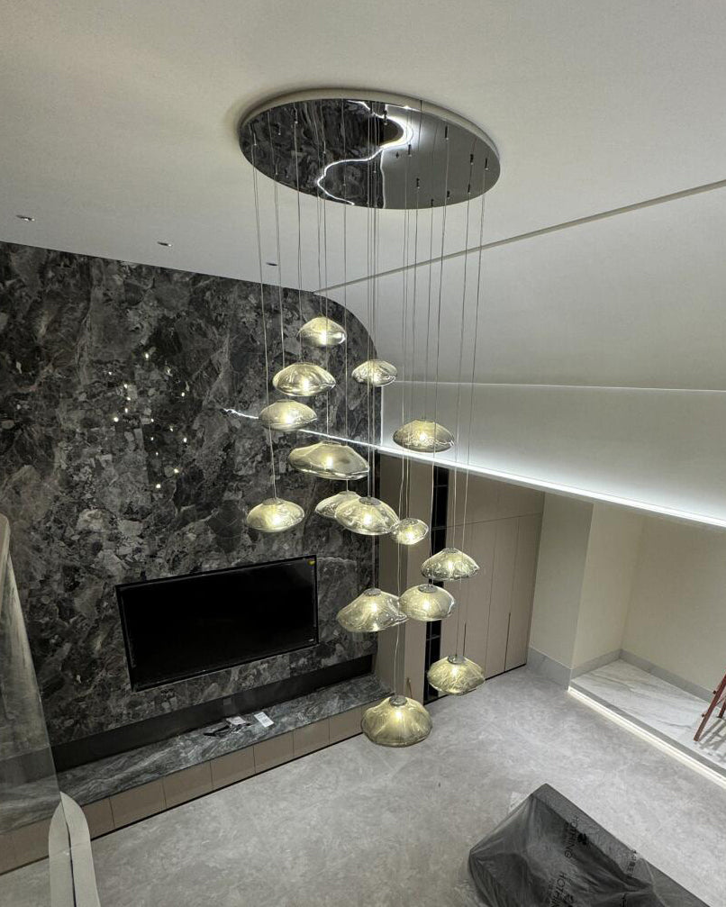 Lámpara colgante de cristal soplado en cascada WOMO-WM2101b