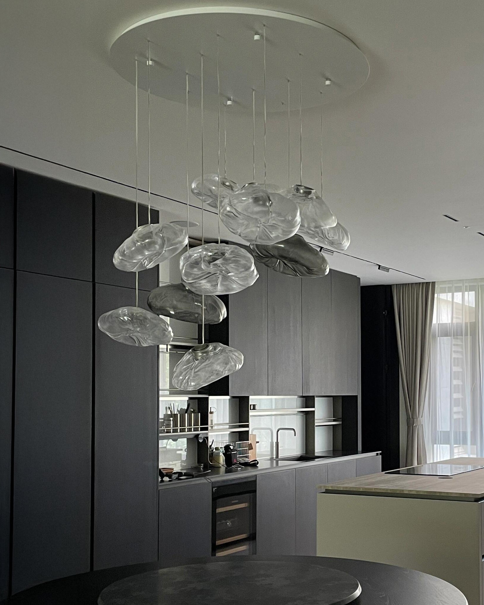 Lámpara colgante de cristal soplado en cascada WOMO-WM2101b