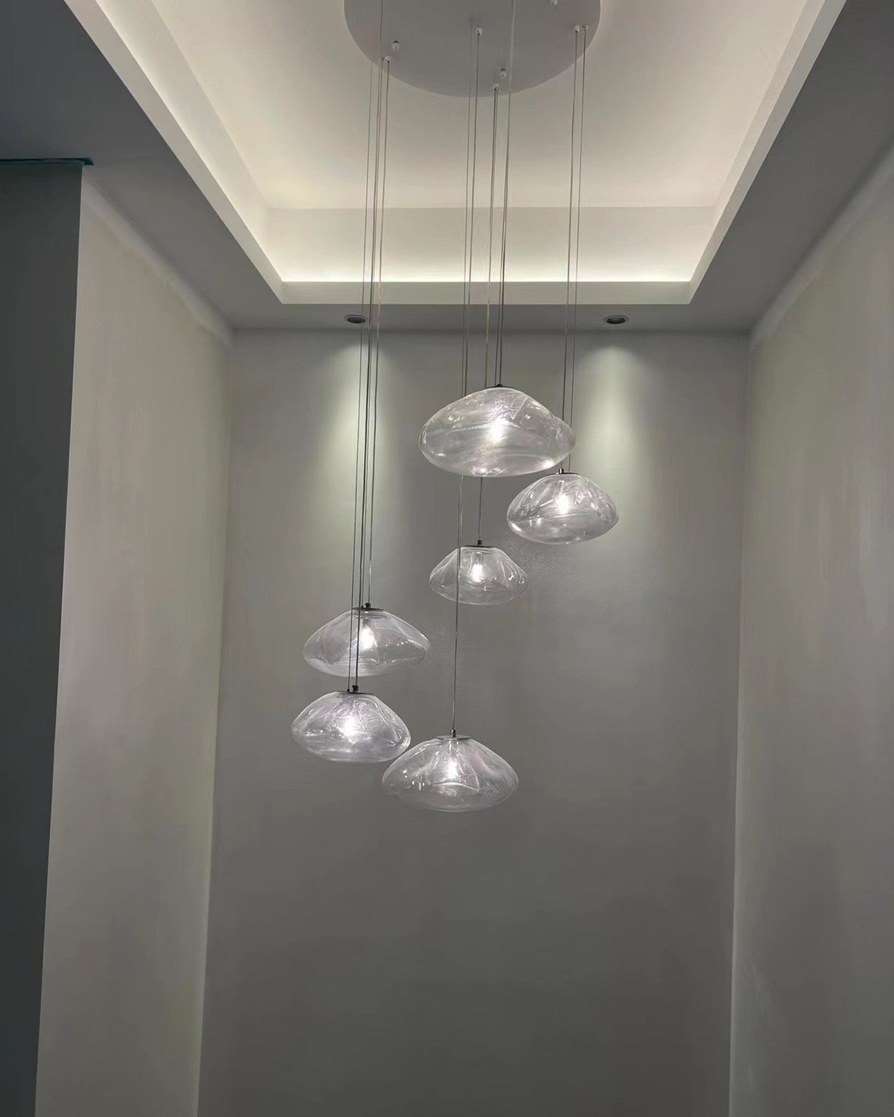 Lámpara colgante de cristal soplado en cascada WOMO-WM2101b