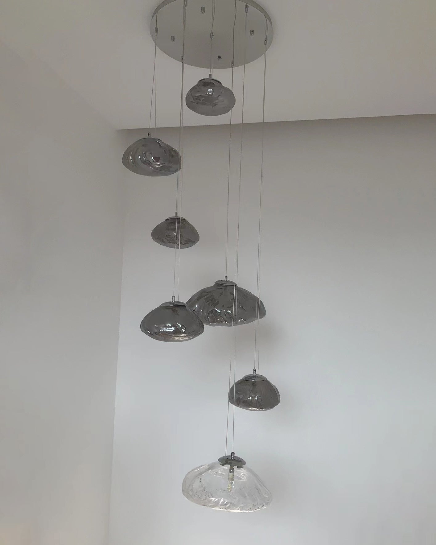 Lámpara colgante de cristal soplado en cascada WOMO-WM2101b