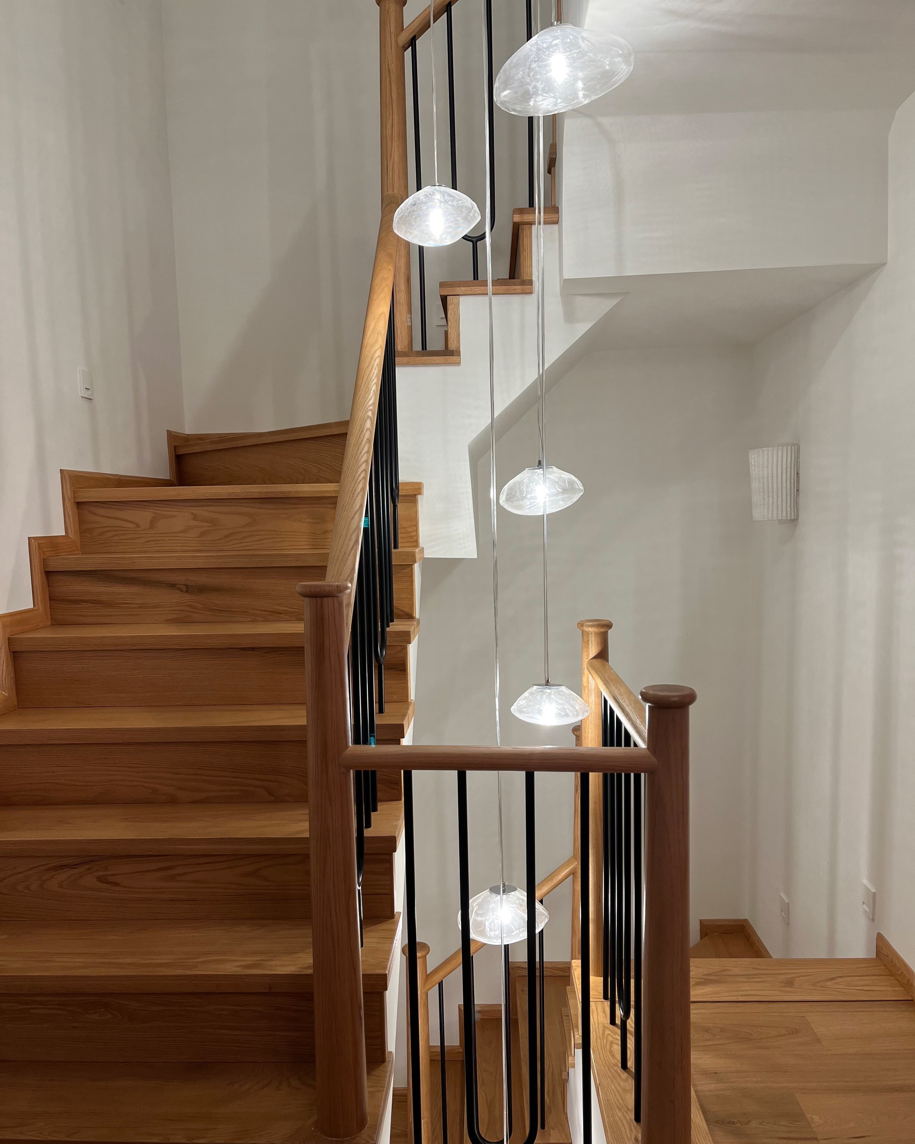 Lámpara colgante de cristal soplado en cascada WOMO-WM2101b