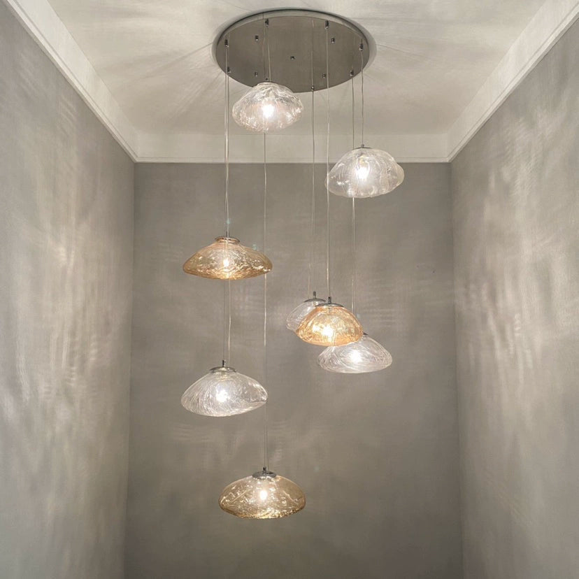 Lámpara colgante de cristal soplado en cascada WOMO-WM2101b