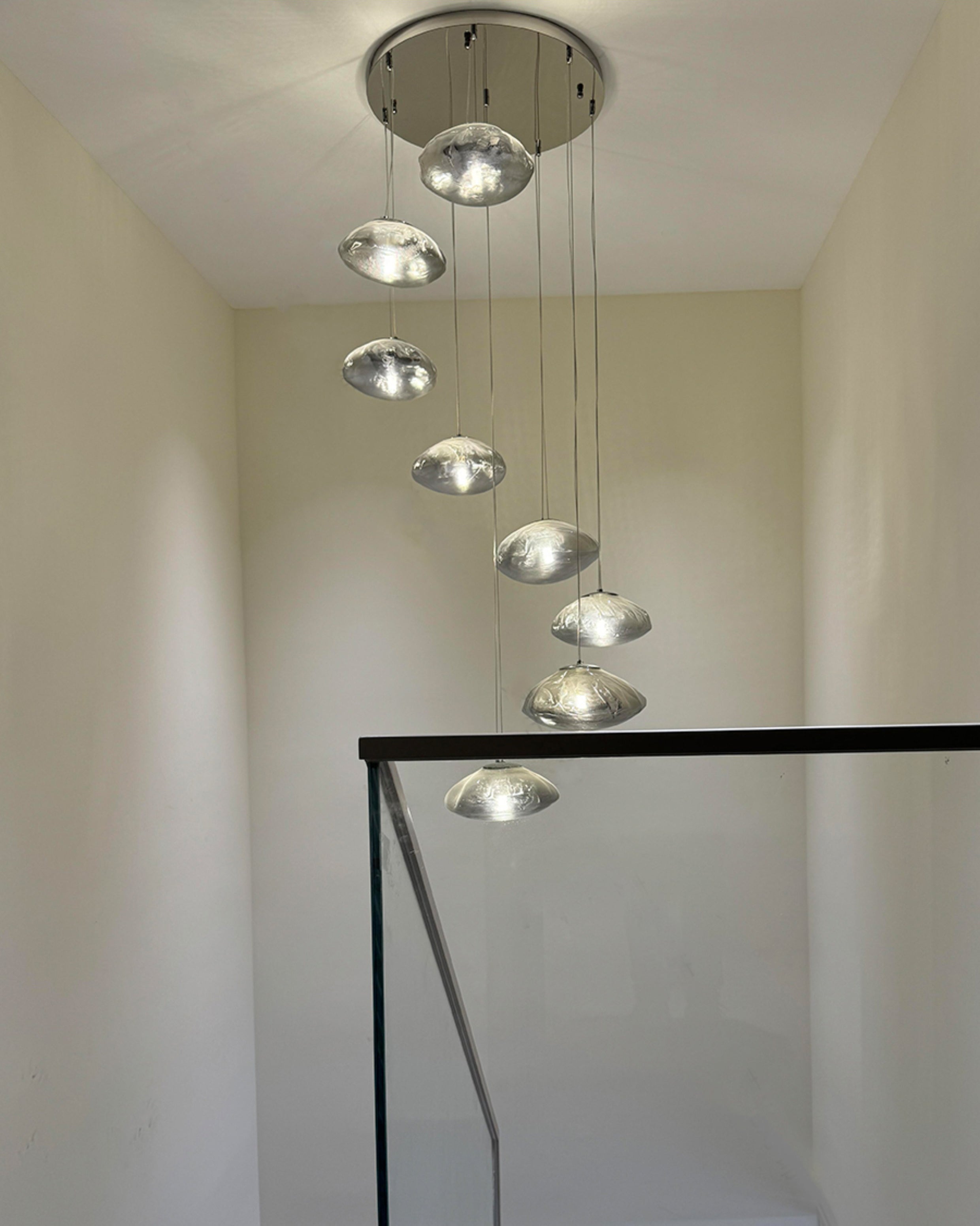 Lámpara colgante de cristal soplado en cascada WOMO-WM2101b