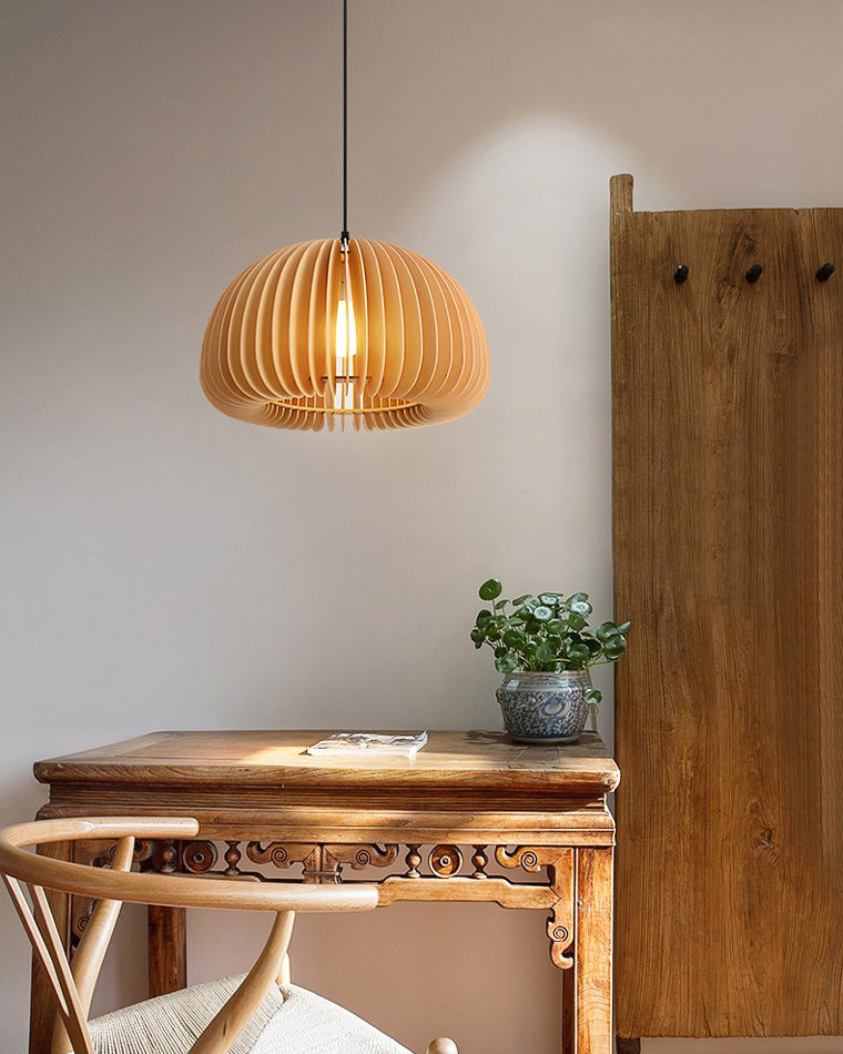 WOMO Lámparas Colgantes de Madera con Calabaza-WM2105