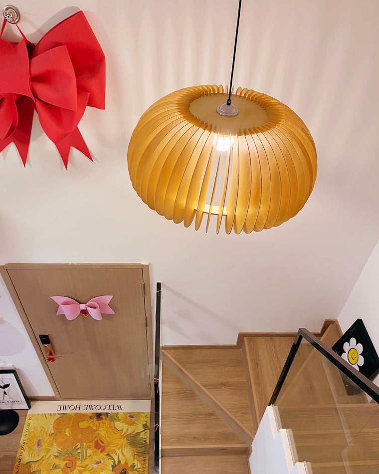 WOMO Lámparas Colgantes de Madera con Calabaza-WM2105