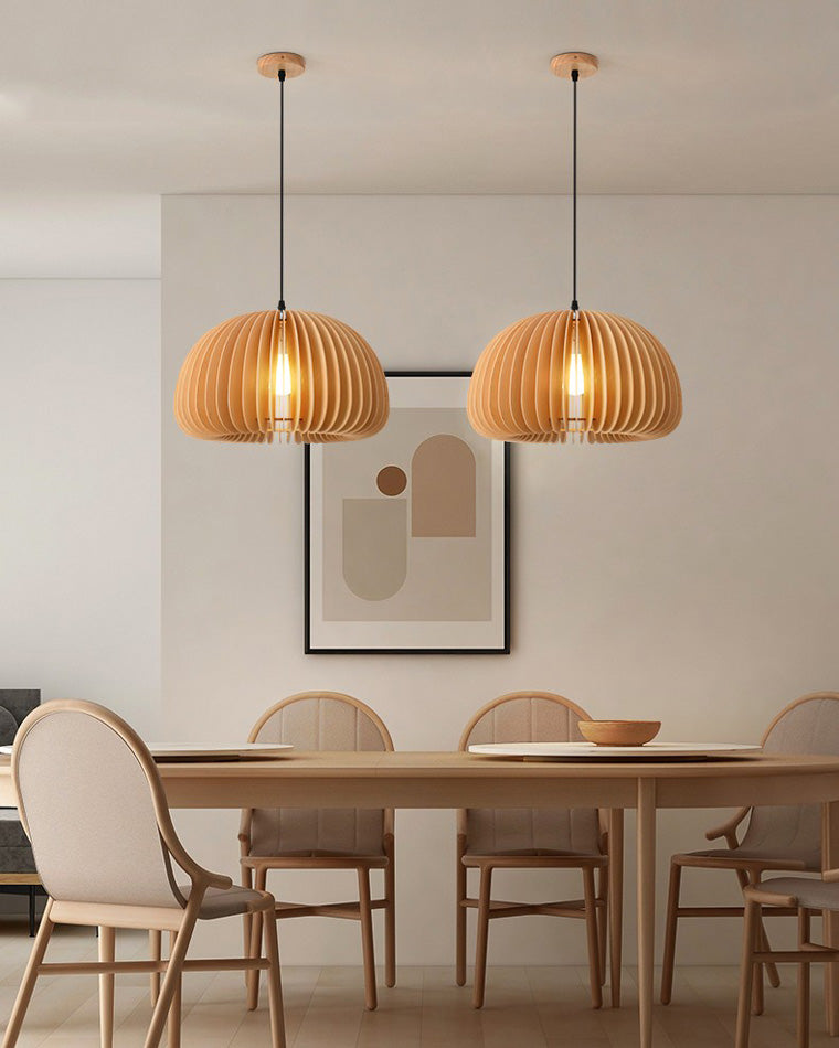 WOMO Lámparas Colgantes de Madera con Calabaza-WM2105