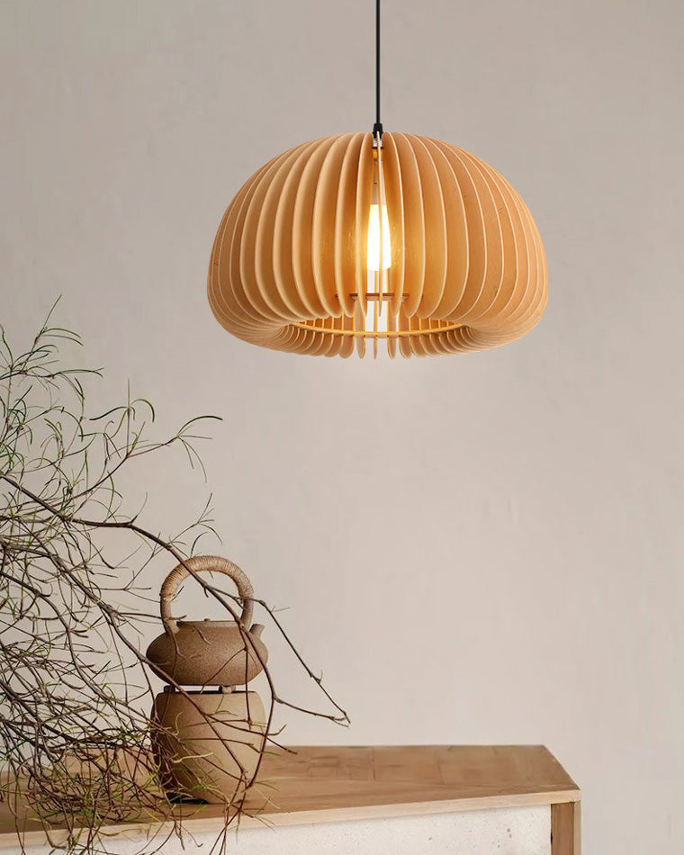 WOMO Lámparas Colgantes de Madera con Calabaza-WM2105