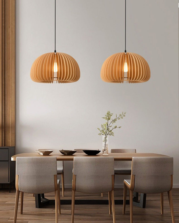 WOMO Lámparas Colgantes de Madera con Calabaza-WM2105