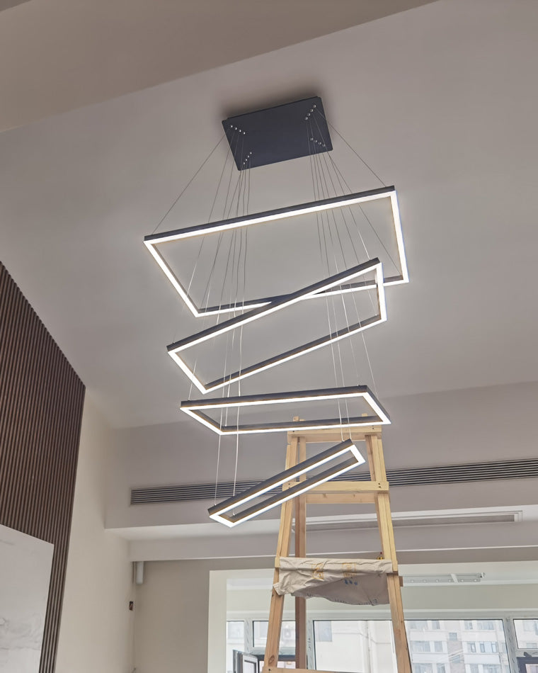 WOMO Lámparas Colgantes Rectangular Escalonado Negro-WM2120