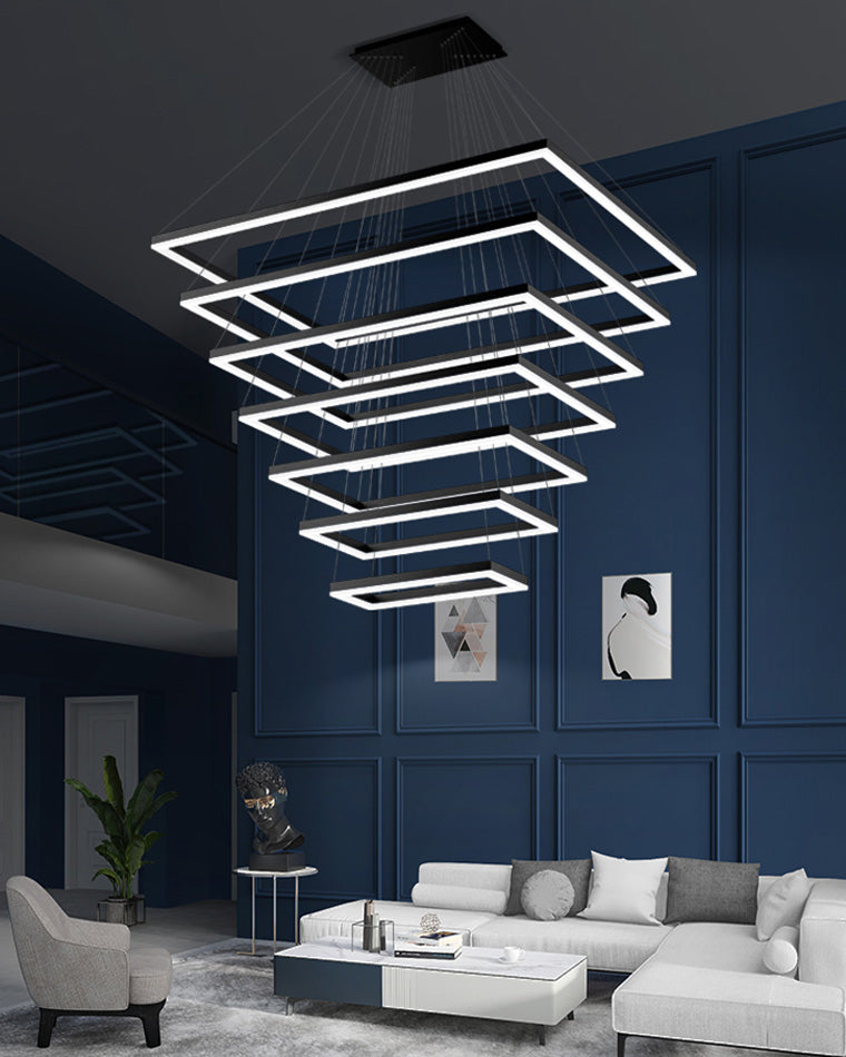 WOMO Lámparas Colgantes Rectangular Escalonado Negro-WM2120