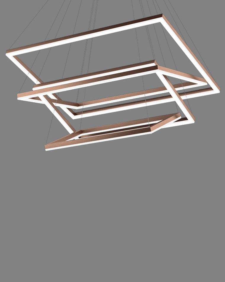 WOMO Lámparas Colgantes Rectangular Escalonado Negro-WM2120