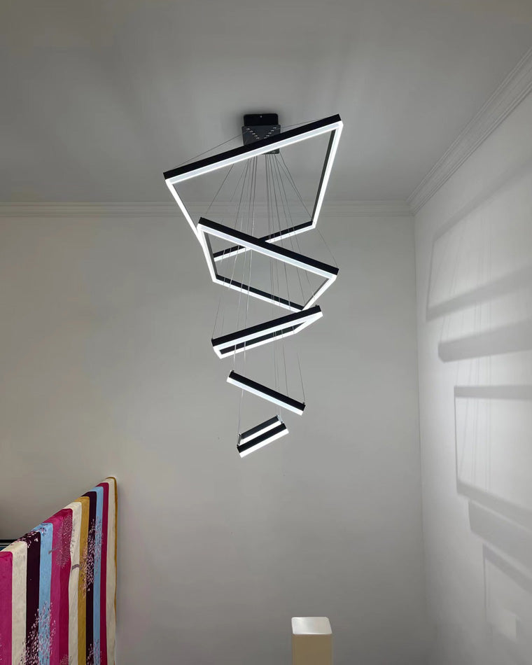 WOMO Lámparas Colgantes Rectangular Escalonado Negro-WM2120