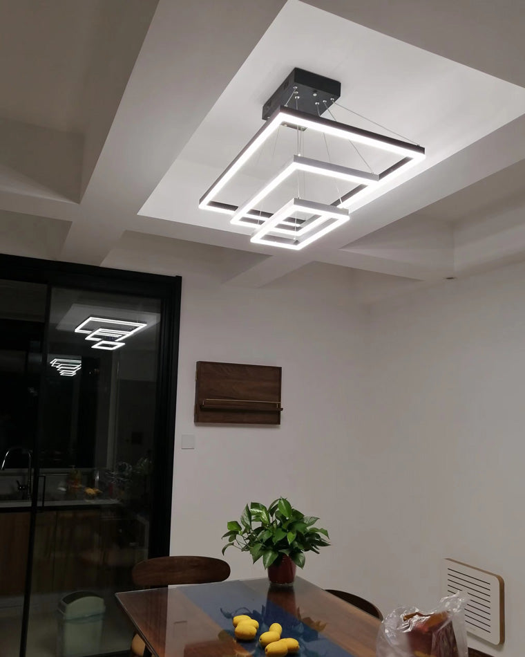 WOMO Lámparas Colgantes Rectangular Escalonado Negro-WM2120