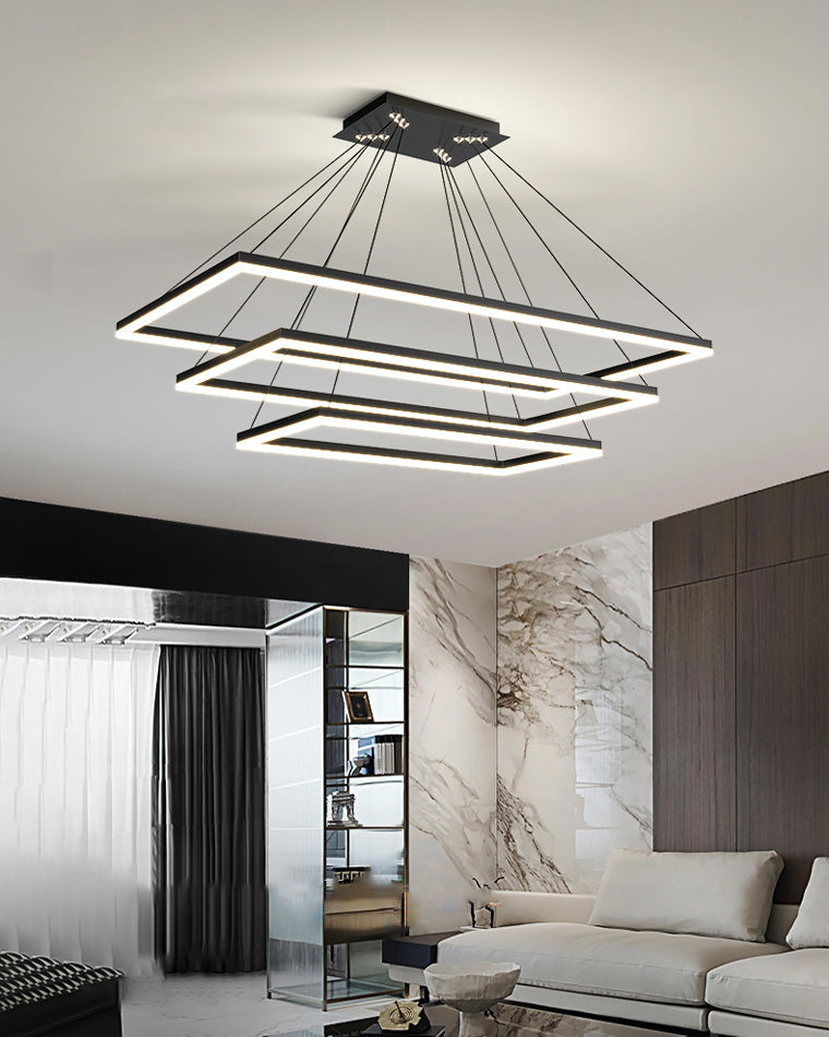 WOMO Lámparas Colgantes Rectangular Escalonado Negro-WM2120