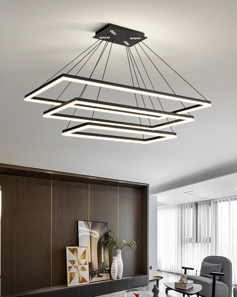 WOMO Lámparas Colgantes Rectangular Escalonado Negro-WM2120