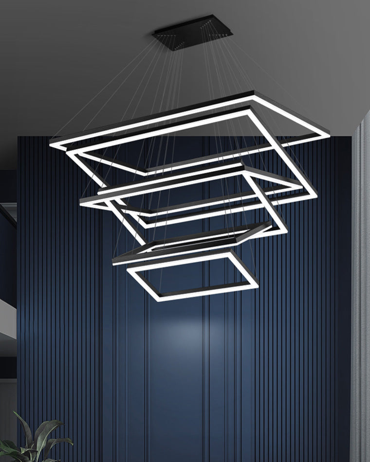 WOMO Lámparas Colgantes Rectangular Escalonado Negro-WM2120
