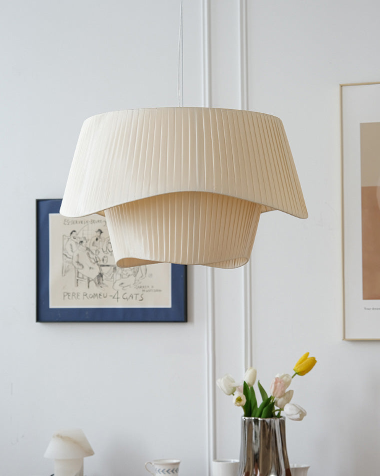 WOMO Lámparas Colgantes Tambor Tejido Plisado-WM2130