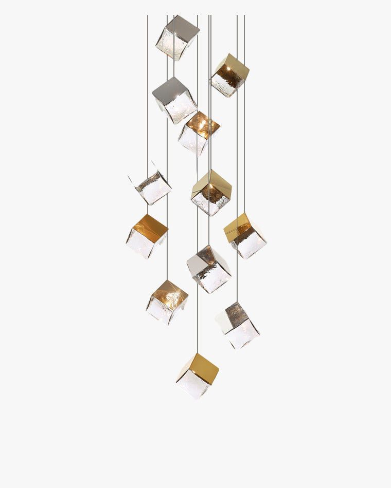 WOMO Lámparas Colgantes de Vidrio con Textura Cubo de Hielo-WM2150