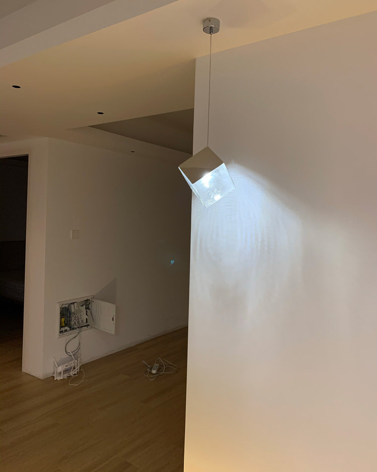 WOMO Lámparas Colgantes de Vidrio con Textura Cubo de Hielo-WM2150