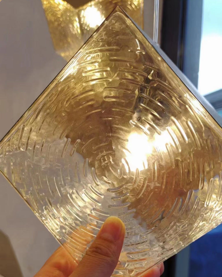 WOMO Lámparas Colgantes de Vidrio con Textura Cubo de Hielo-WM2150