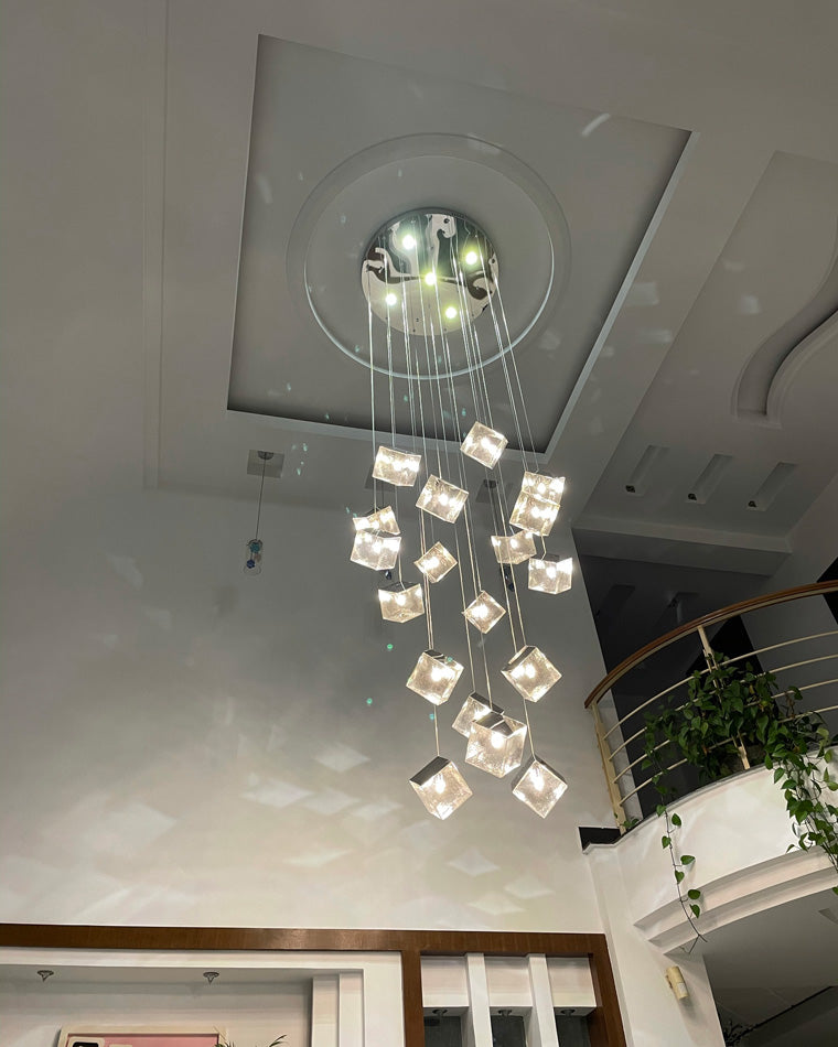 WOMO Lámparas Colgantes de Vidrio con Textura Cubo de Hielo-WM2150