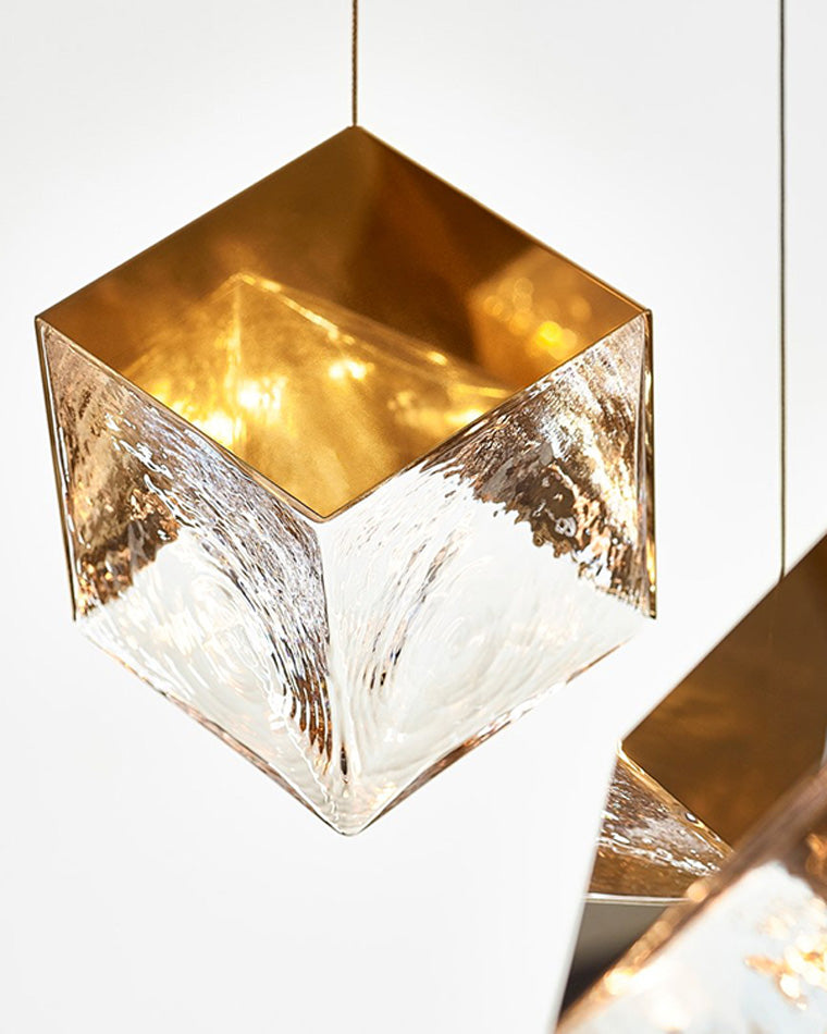 WOMO Lámparas Colgantes de Vidrio con Textura Cubo de Hielo-WM2150
