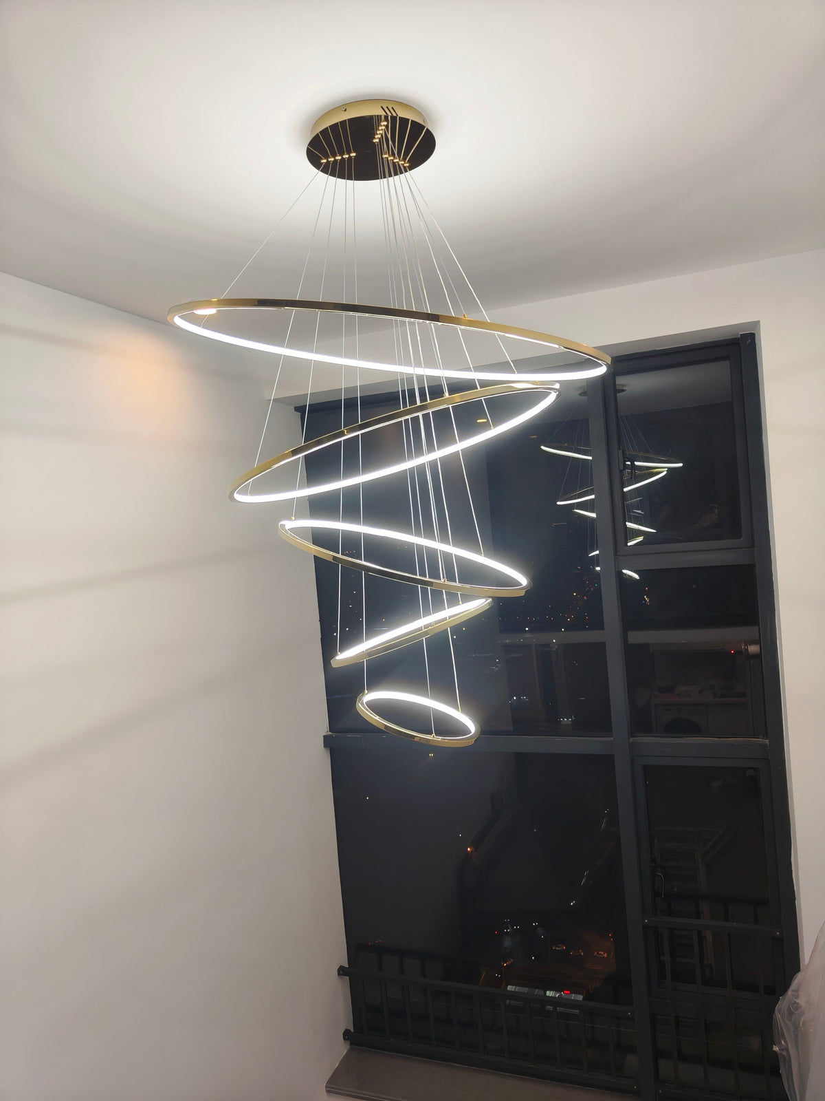 WOMO Lámpara LED de aros escalonados para recibidor - WM2160